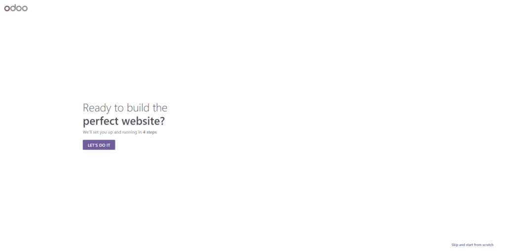 Start building website wizard (Odoo)