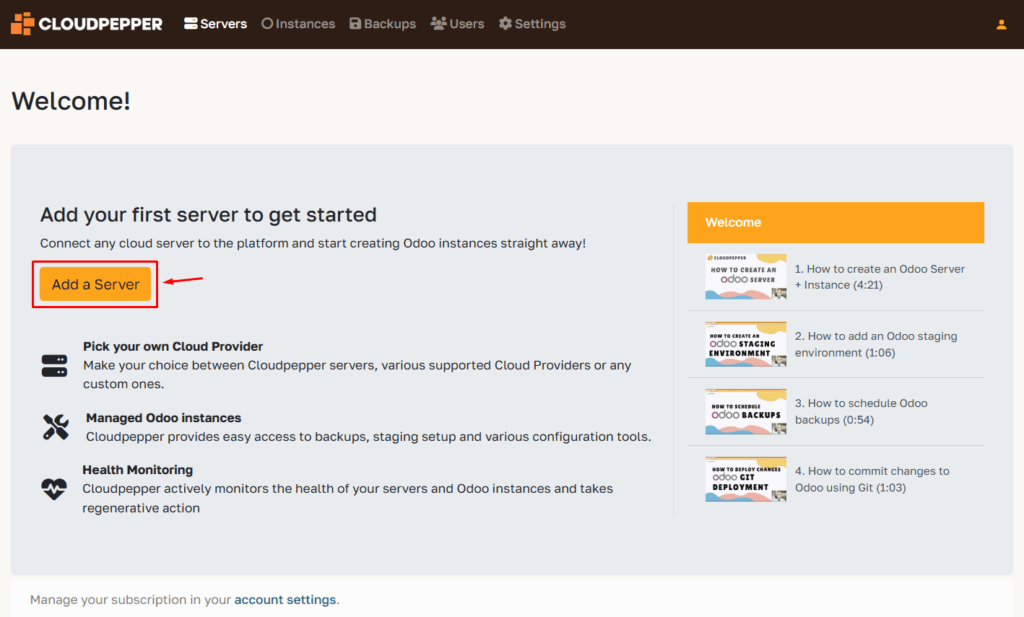 Add a new server on Cloudpepper