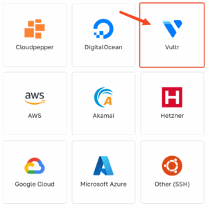 Select Vultr as your cloud provider