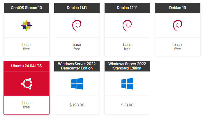 Select operating system